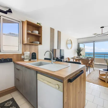 La Perle - Vue Mer, Parking Privee Clos, Traversant ,tv 4k, Fibre Apartment *