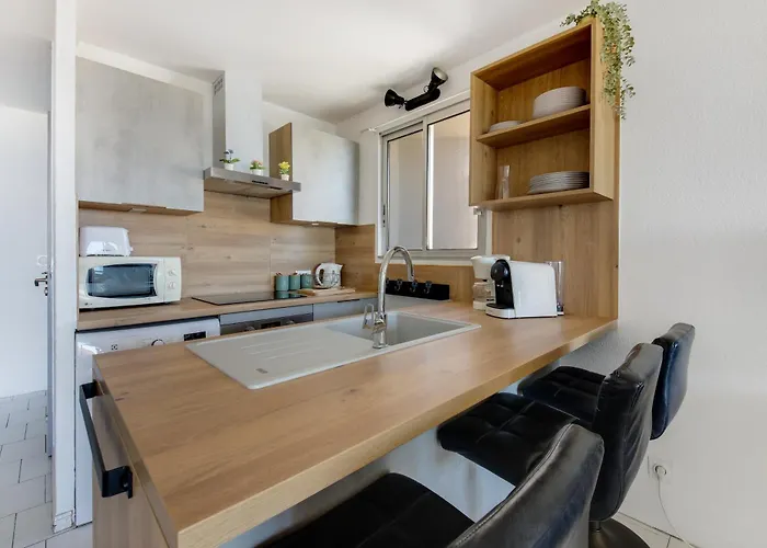 La Perle - Vue Mer, Parking Privee Clos, Traversant ,tv 4k, Fibre * Canet-en-Roussillon
